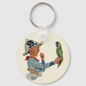 Klassiek kind, jongen speelt piraten papegaai voge sleutelhanger (Voorkant)