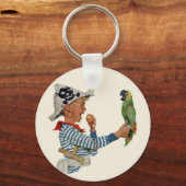 Klassiek kind, jongen speelt piraten papegaai voge sleutelhanger (Voorkant)