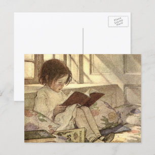 Klassiek kind leest een boek, Jessie Willcox Smith Briefkaart