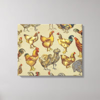 Klassiek Kippenpatroon met Haan: Boerderij Kunst