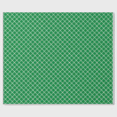 Klassiek Klaver Groen Wit Rutpatroon Cadeaupapier (Vlak)