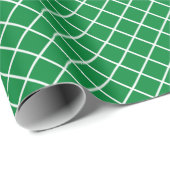 Klassiek Klaver Groen Wit Rutpatroon Cadeaupapier (Rol Hoek)