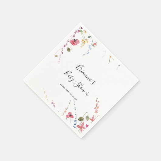 Klassiek kleurrijk Wilde Floral Baby shower Servet (Hoek)