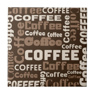 Klassiek koffie typografiepatroon (1) tegeltje