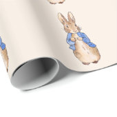 Klassiek konijn in blauwe jas cadeaupapier (Rol Hoek)