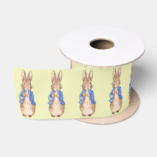 Klassiek konijn in blauwe jas lint
