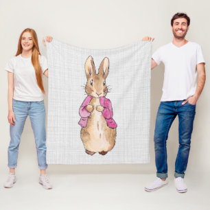 Klassiek konijn met roze jasje fleece deken