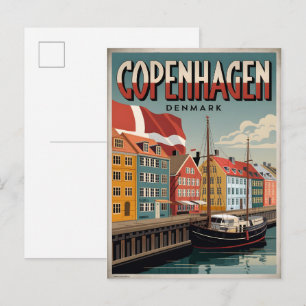 Klassiek Kopenhagen kleurrijke huizen geschenken Briefkaart