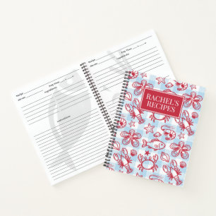 Klassiek Kust Zeevruchten Gingham Keuken Recept Notitieboek