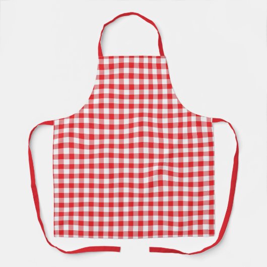 Klassiek land rood en wit gingham patroon schort (Voorkant)