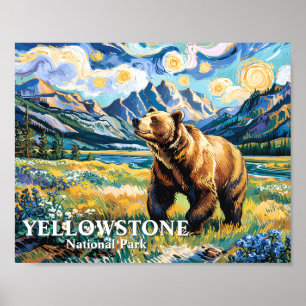 Klassiek landschap van de beer in Yellowstone Nati Poster