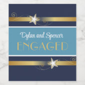 Klassiek, leuk verlovingsfeestje  wijn etiket (Enkel label)