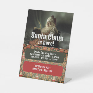 Klassiek lezen Kerstman, Sinterklaas bezoekersuren Reclamebord Met Voetstuk