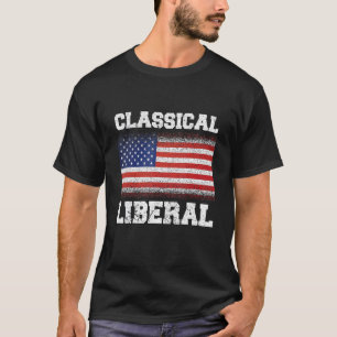 Klassiek liberalisme met Amerikaanse vlag T-shirt