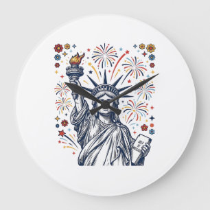 Klassiek Liberty Vuurwerk Patriottisch Vector Desi Grote Klok
