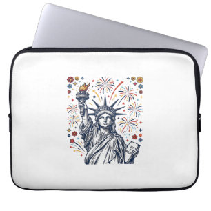Klassiek Liberty Vuurwerk Patriottisch Vector Desi Laptop Sleeve