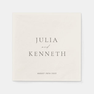 Klassiek licht beige eenvoudige neutrale bruiloft servet