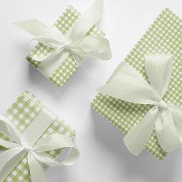 Klassiek licht groen gingham check patroon inpakpapier vel