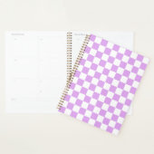 Klassiek licht lavendel schaakbordpatroon planner (Display)