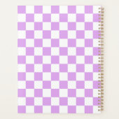 Klassiek licht lavendel schaakbordpatroon planner (Achterkant)