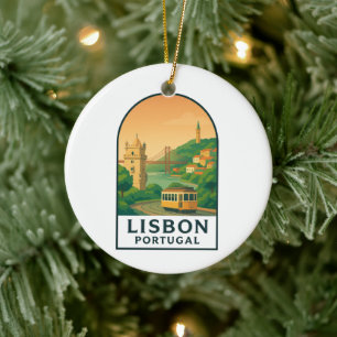 Klassiek Lissabon Portugal Retro Reisstad Keramisch Ornament