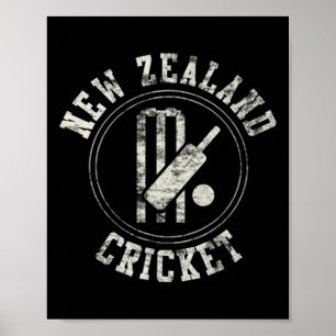 Klassiek logo van Nieuw-Zeelandse cricket Poster