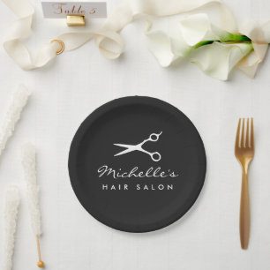 Klassiek logo voor kapsalon en herenkapper op maat papieren bordje