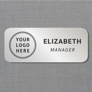 Klassiek logo zilver naamplaatje