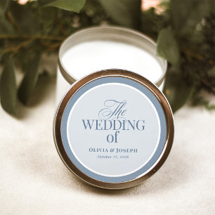 Klassiek Luxe Elegante Stofblauwe Bruiloft Ronde Sticker