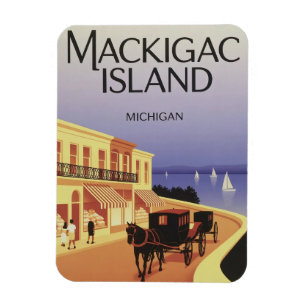 Klassiek Mackinac Island Michigan met Bloemen cade Magneet