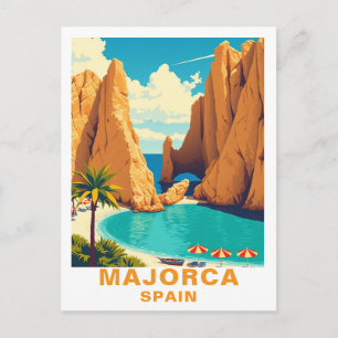 Klassiek Mallorca, Spanje Strand Reizen Briefkaart