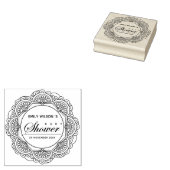KLASSIEK  MANDALA CUSTOM SCRIPT BABY SHOWER 	RUBBERSTEMPEL (Gestempeld)
