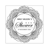 KLASSIEK  MANDALA CUSTOM SCRIPT BABY SHOWER 	RUBBERSTEMPEL (Afrduk)