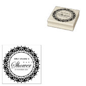 KLASSIEK MANDALA CUSTOM SCRIPT BABY SHOWER RUBBERSTEMPEL (Gestempeld)