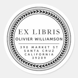 Klassiek mannelijk Lijst Ex Libris Boekplaat Ronde Sticker