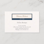 Klassiek marineblauw ivoor visitekaartje (Achterkant)