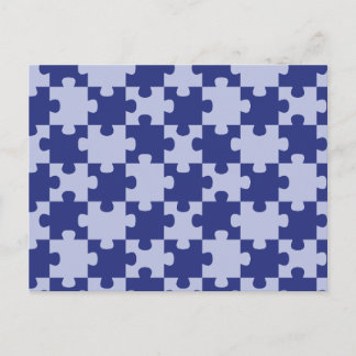 Klassiek marineblauw legpuzzel tegel naadloos briefkaart