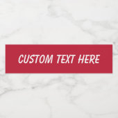 Klassiek massief True rood Waterfles Etiket (Enkel label)