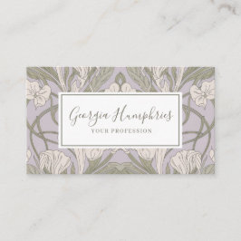 Klassiek mauve bloemendesign visitekaartje