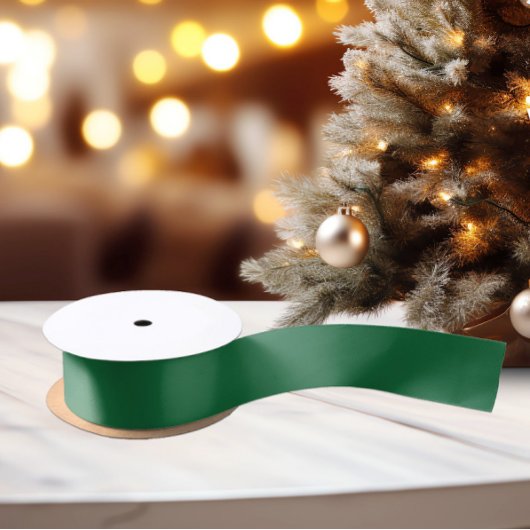 Klassiek Medium Emerald Green Minimal Satin Ribbon Lint