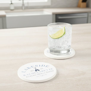 Klassiek Meisjesweekend aan het meer voor de bruid Zandsteen Onderzetter