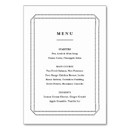 Klassiek Menu, huwelijksreceptie Kaart