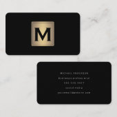 Klassiek metallisch etiket met monogram visitekaartje (Voorkant / Achterkant)