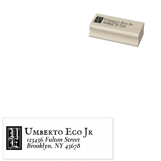 Klassiek middeleeuws retouradres  monogram 	rubberstempel (Gestempeld)