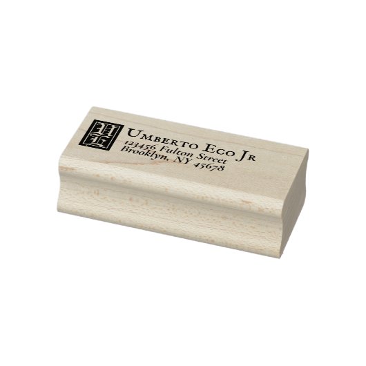 Klassiek middeleeuws retouradres  monogram 	rubberstempel (Stempel)