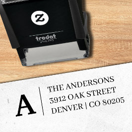 Klassiek Minimalistisch Monogram Retouradres Zelfinktende Stempel