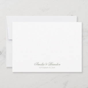 Klassiek minimalistisch salie groen kalligrafiescr notitiekaartje