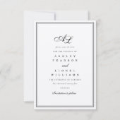 Klassiek minimalistisch traditioneel monogram save the date (Voorkant)