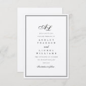 Klassiek minimalistisch traditioneel monogram save the date (Voorkant / Achterkant)