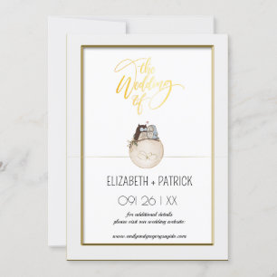 Klassiek minimalistisch, uilen in love save the da kaart